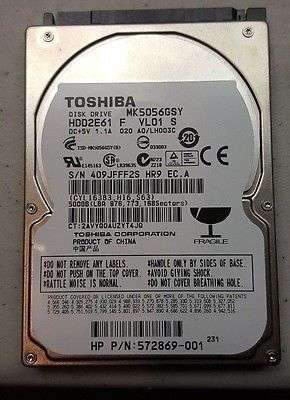 Toshiba 500GB 2.5" SATA HDD